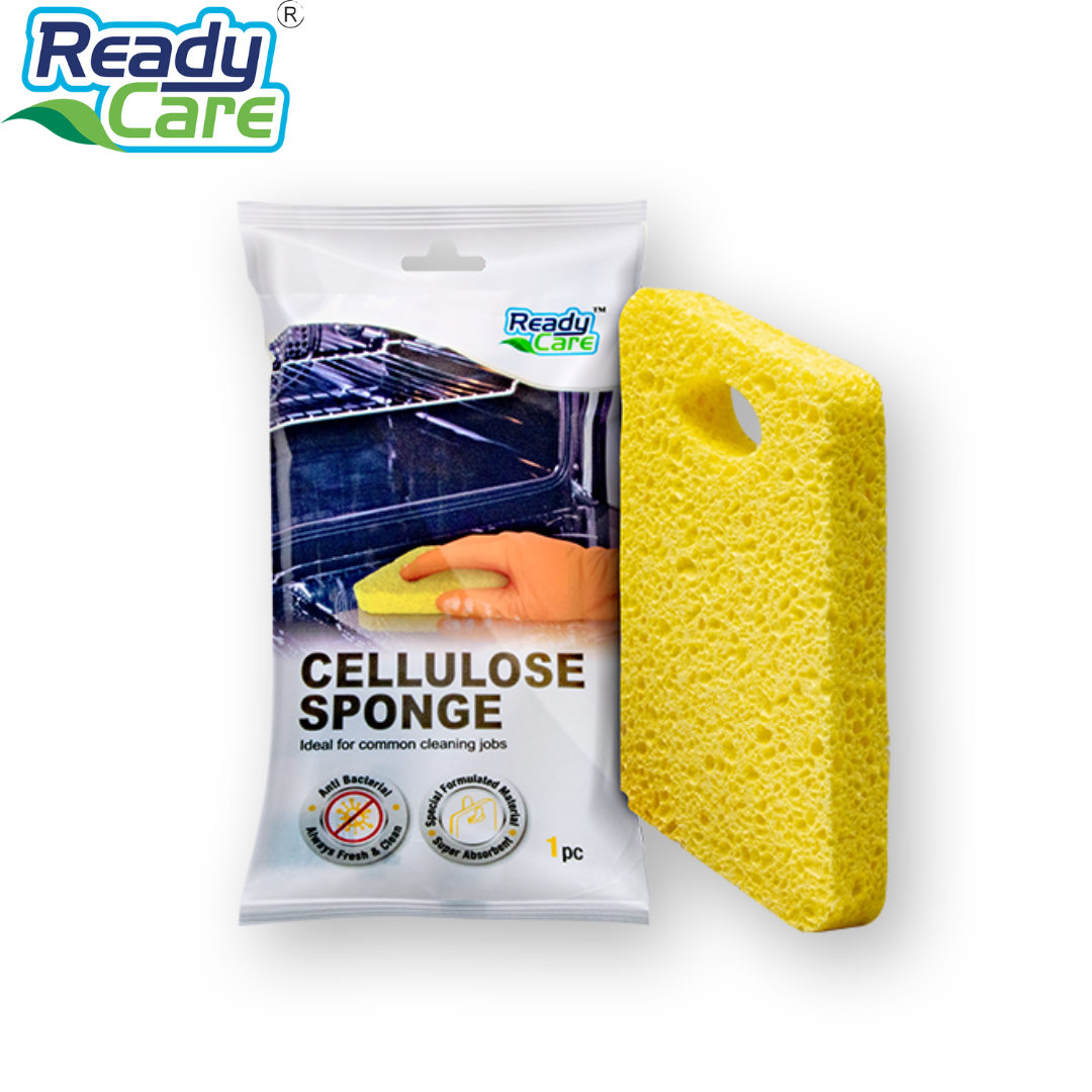 ฟองน้ำเซลลูโลส (Cellulose Sponge ) จำนวน 1 ชิ้น ใช้ทำความสะอาดพื้นผิวห้องน้ำ เคาน์เตอร์ และล้างจาน ได้ดี แบรนด์ Readycare ราคา 33 บาท*ส่งฟรี
