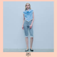 [asv rs26] Zuri Capri Pants กางเกงผู้หญิงทรงห้าส่วน เข้ารูป แต่งดีเทลลูกไม้ กระเป๋าหลัง ซิปข้าง