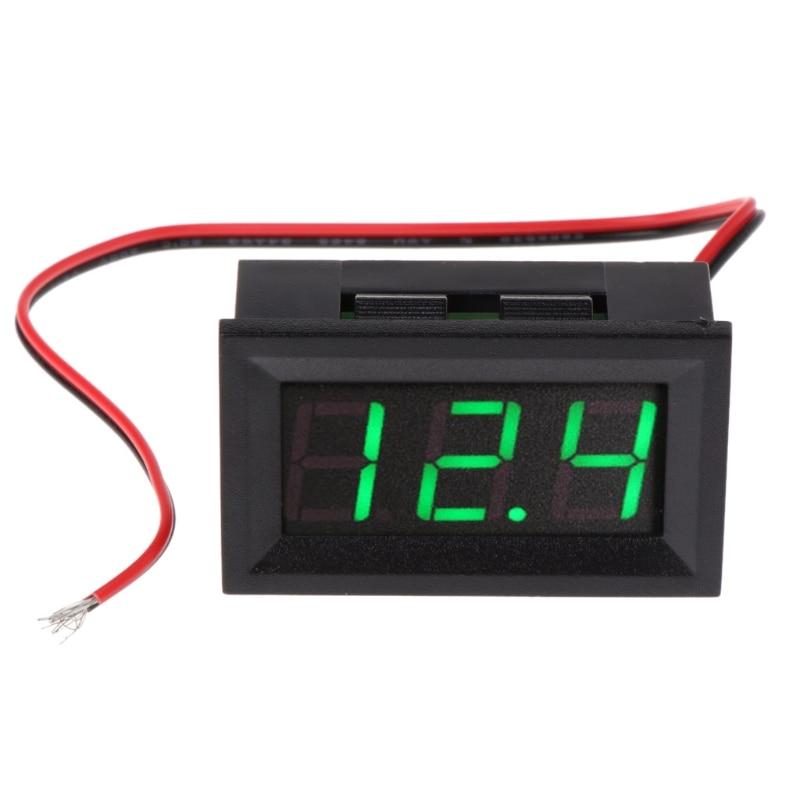โวลต์มิเตอร์ดีซี DC 0-30V 3-Wire / 2-Wire (แดง / เขียว / ฟ้า / เหลือง / ขาว) RED / GREEN / BLUE / YELLOW / WHITE LED Digital Display Panel Volt Meter Voltage Voltmeter Car Motor วัดไฟแบตเตอรี่รถ