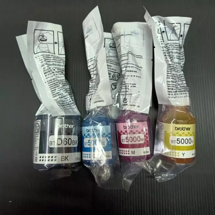 (พร้อมกล่อง)หมึก BROTHER แท้ BT D60BK,BT6000BK,BT5000Y,BT5000M,BT5000C ราคา 72 บาท*ส่งฟรี