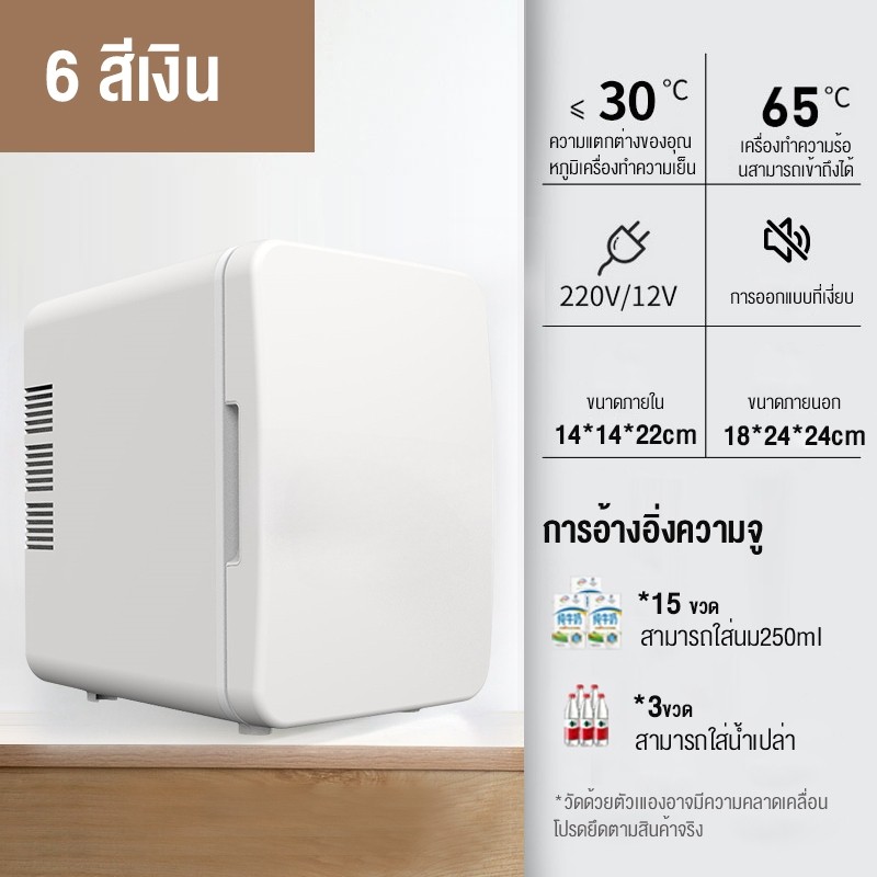 SANDE Advantageou ตู้เย็นมินิ 10L ประหยัดพลังงาน ตู้เย็นขนาดเล็ก ในรถยนต์/ที่บ้าน สีชมพู/เหลือง ใ...