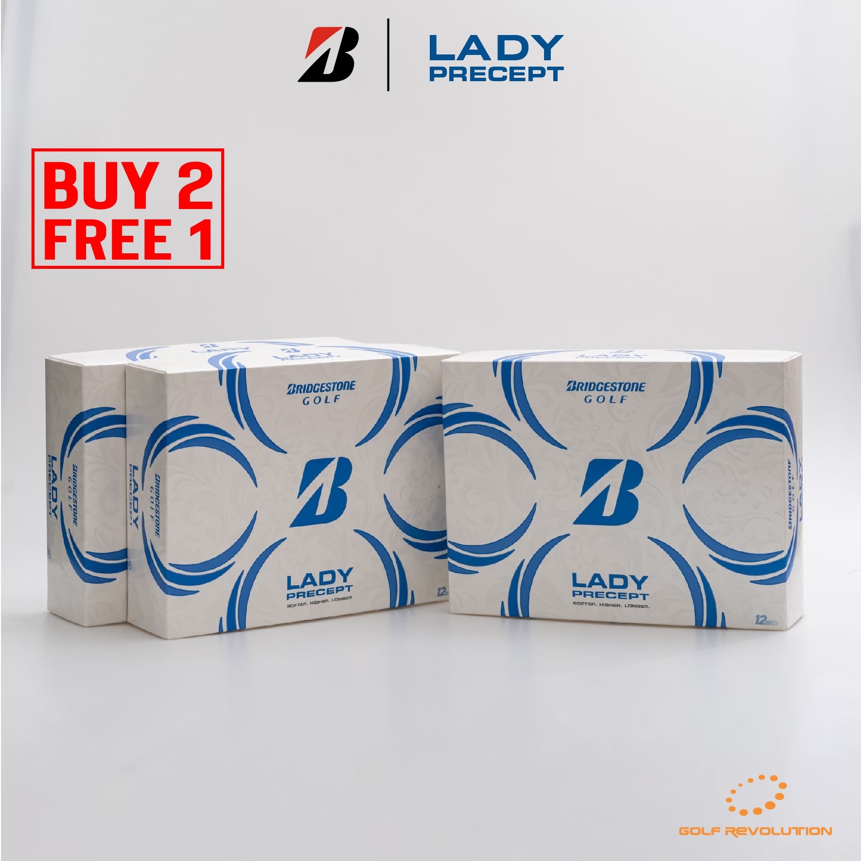 ลูกกอล์ฟ Bridgestone Golf - Lady Precept White ซื้อ 2 แถม 1, Price: 940 THB/dz (Promotion : Buy2, Free1) ราคา 1,880 บาท*ส่งฟรี