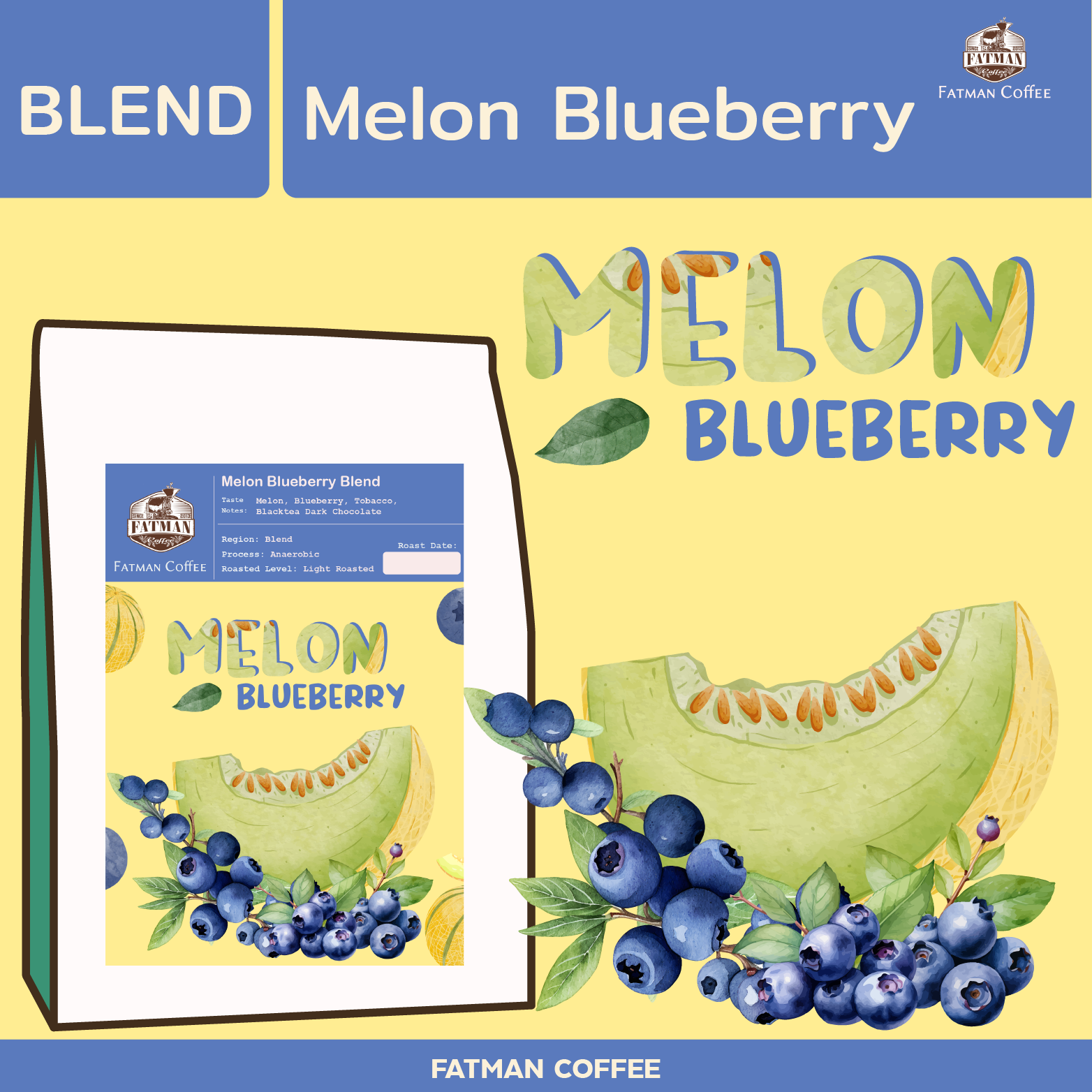เมล็ดกาแฟ Melon Blueberry Blend ราคา 170 บาท*ส่งฟรี