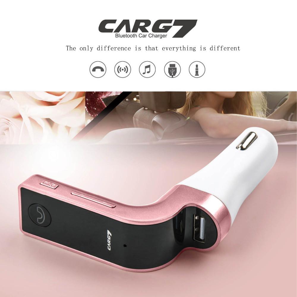 CAR G7 อุปกรณ์รับสัญญาณบลูทูธในรถยนต์ Bluetooth FM Transmitter MP3 Music Player SD USB Charger for Smart Phone & Tablet