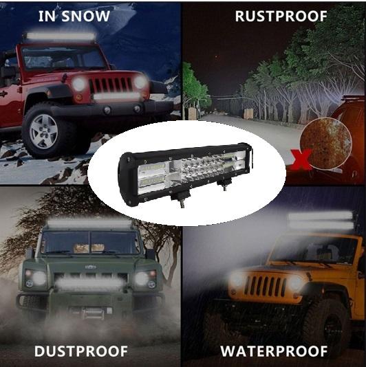 Led light bar double rows 7D 216W 14Inch ไฟรถยนต์บาร์ยาว ไฟหน้ารถ ไฟสปอร์ตไลท์รถยนต์ ไฟรถส่องสว่าง 216 วัตต์ ขนาด 14 นิ้ว สำหรับรถยนต์ offroad ATV รถกระบะ รถออฟโรด เเสงขาว จำนวน 1 ชิ้น
