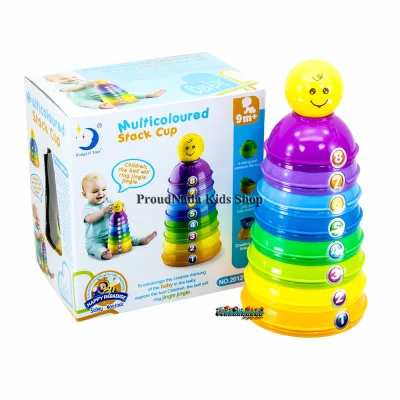 ProudNada Toys ของเล่นเด็กเล็กถ้วยเรียงเสริมทักษะ Anglei Toys Multicoloured Stack Cup NO.2012-9A