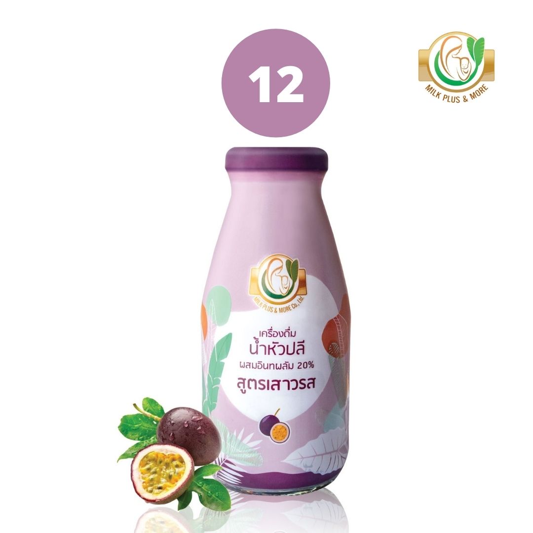 Milk Plus & More น้ำหัวปลี สูตรเสาวรส 12 ขวด