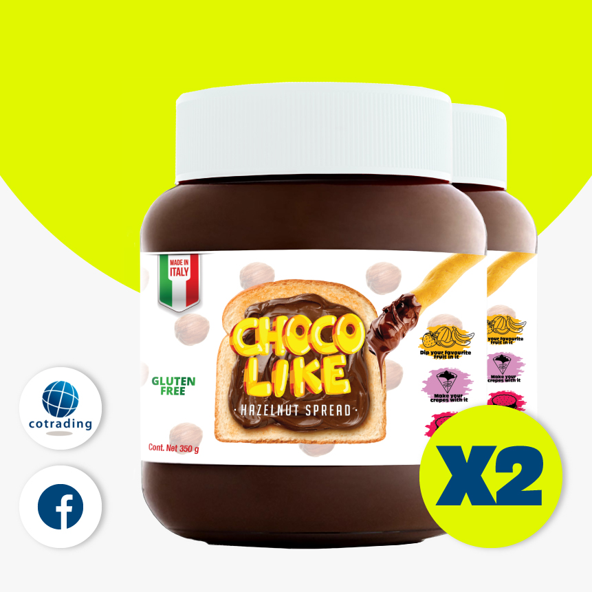 Chocolike Chocolate Hazelnut spread เฮเซลนัท มิกซ์ โกโก้ ครีม (ผลิตภัณฑ์ทาขนมปังรสเฮเซลนัทบดผสมโกโก้) 350g pack x 2