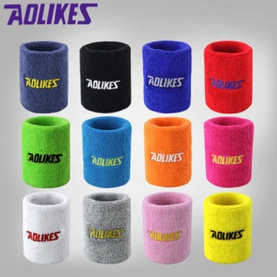 AOLIKES 8*8cm Gym Wristbands Hand Towel Wrist Support for Tennis Basketball Sports Sweatbands Cotton Wrist Bracer A-0230
