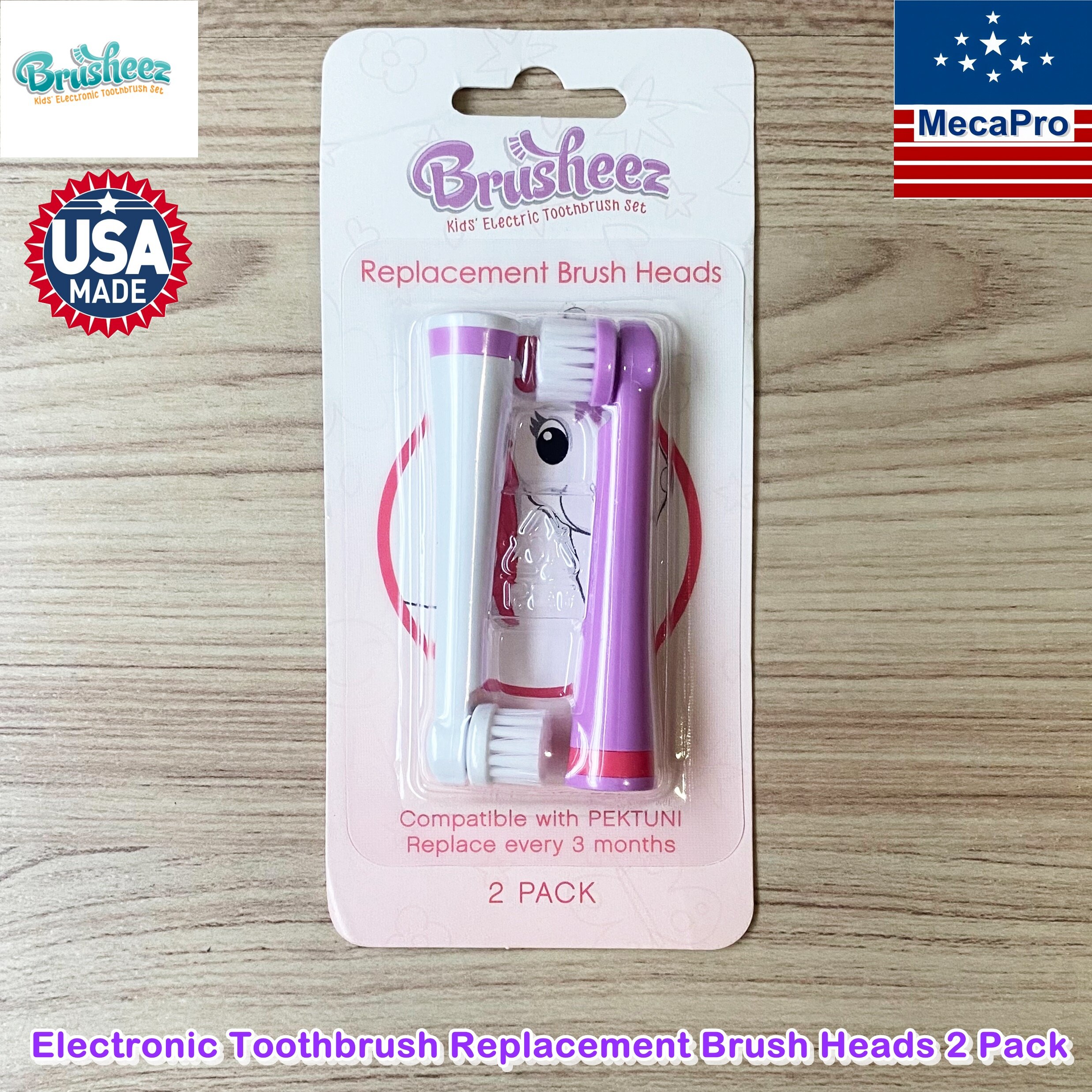 Brusheez Electronic Toothbrush Replacement Brush Heads 2 Pack หัวแปรงสีฟันไฟฟ้า 2 ชิ้น สำหรับเด็ก 3+