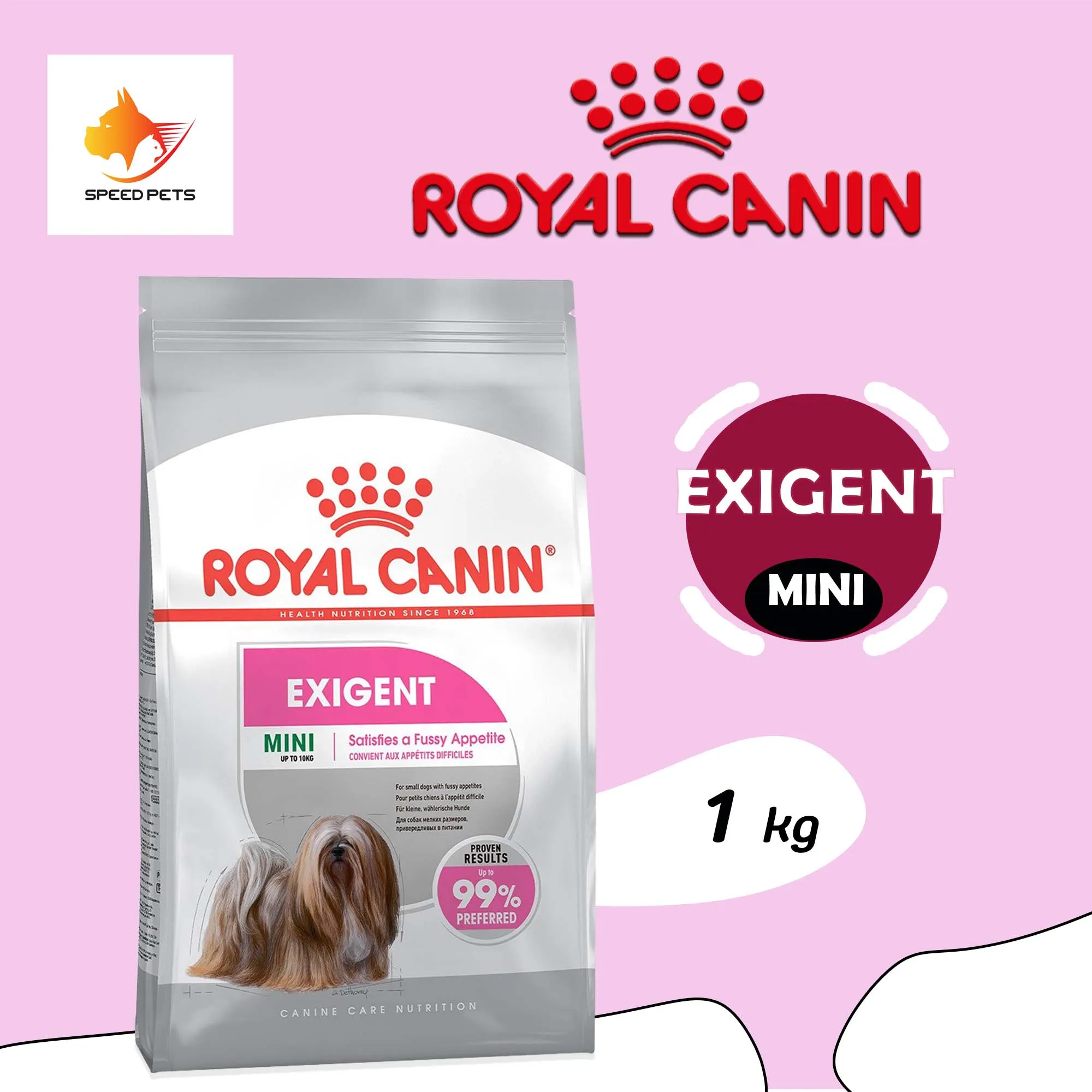 Royal Canin Mini Exigent Dog Food อาหารสุนัข พันธุ์เล็ก อาหารสุนัขทานยาก เลือกทาน เม็ดสอดไส้ ขนาด 1 kg