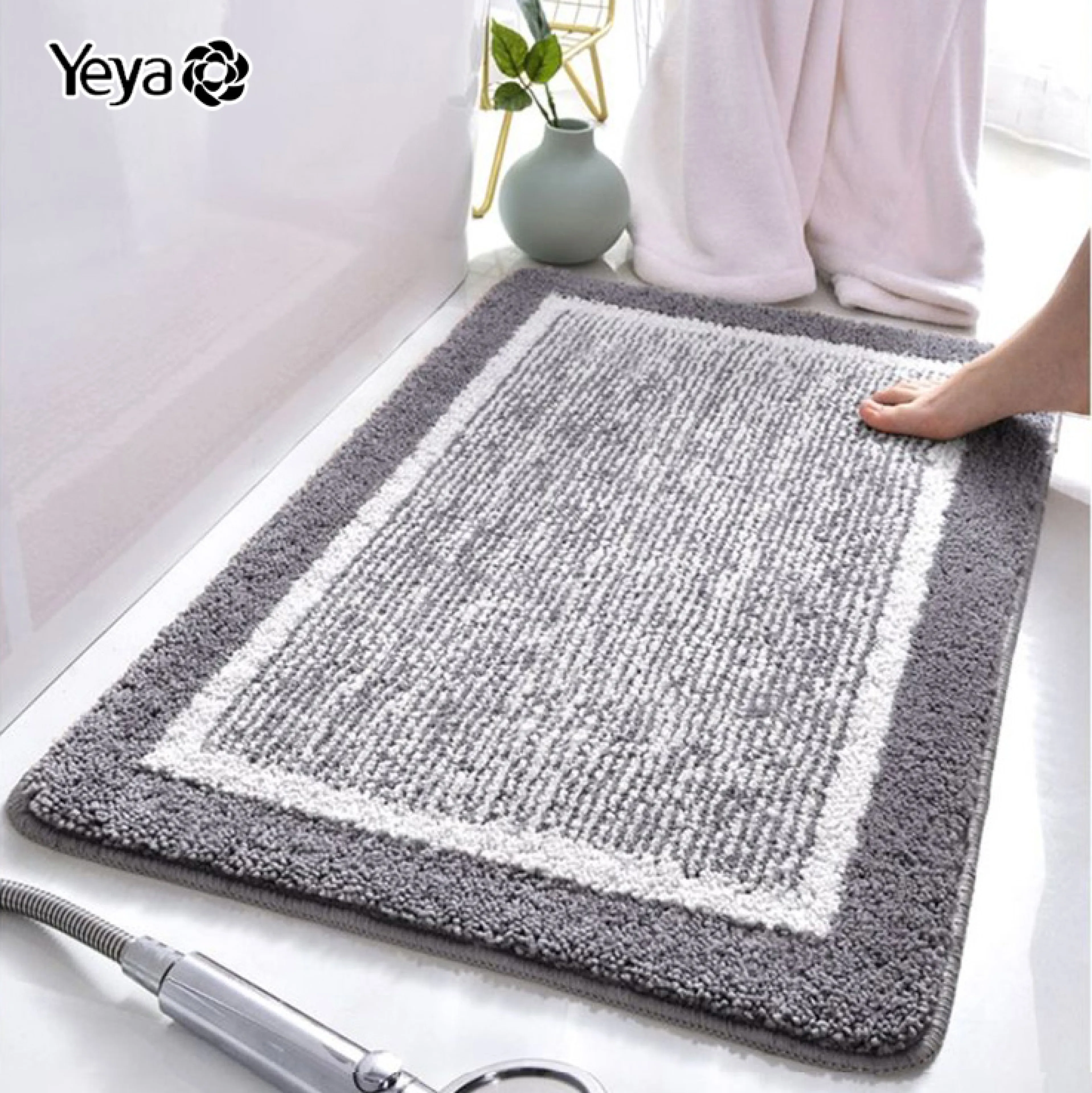 Bathroom strong water-absorbing floor mat bathroom door carpet toilet non-slip mat entrance mat balcony home