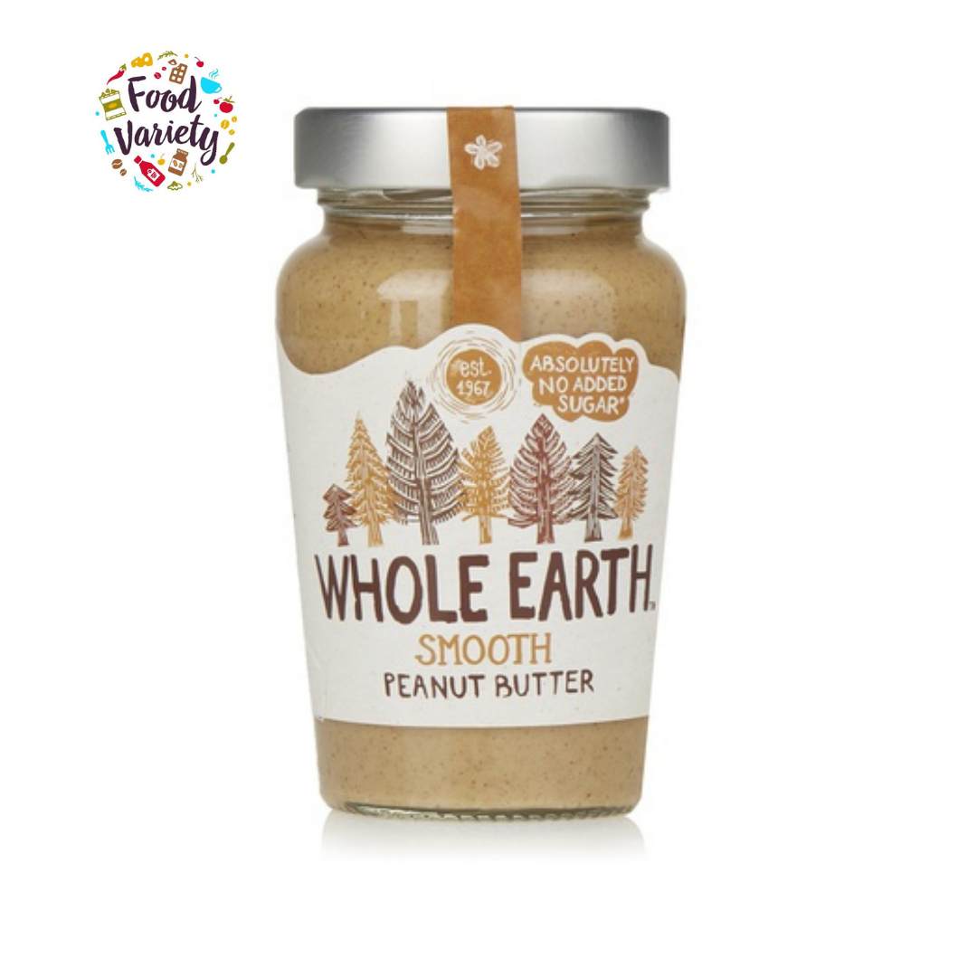 Whole Earth Smooth Peanut Butter 340g เนยถั่วบดละเอียด ไม่เพิ่มน้ำตาล