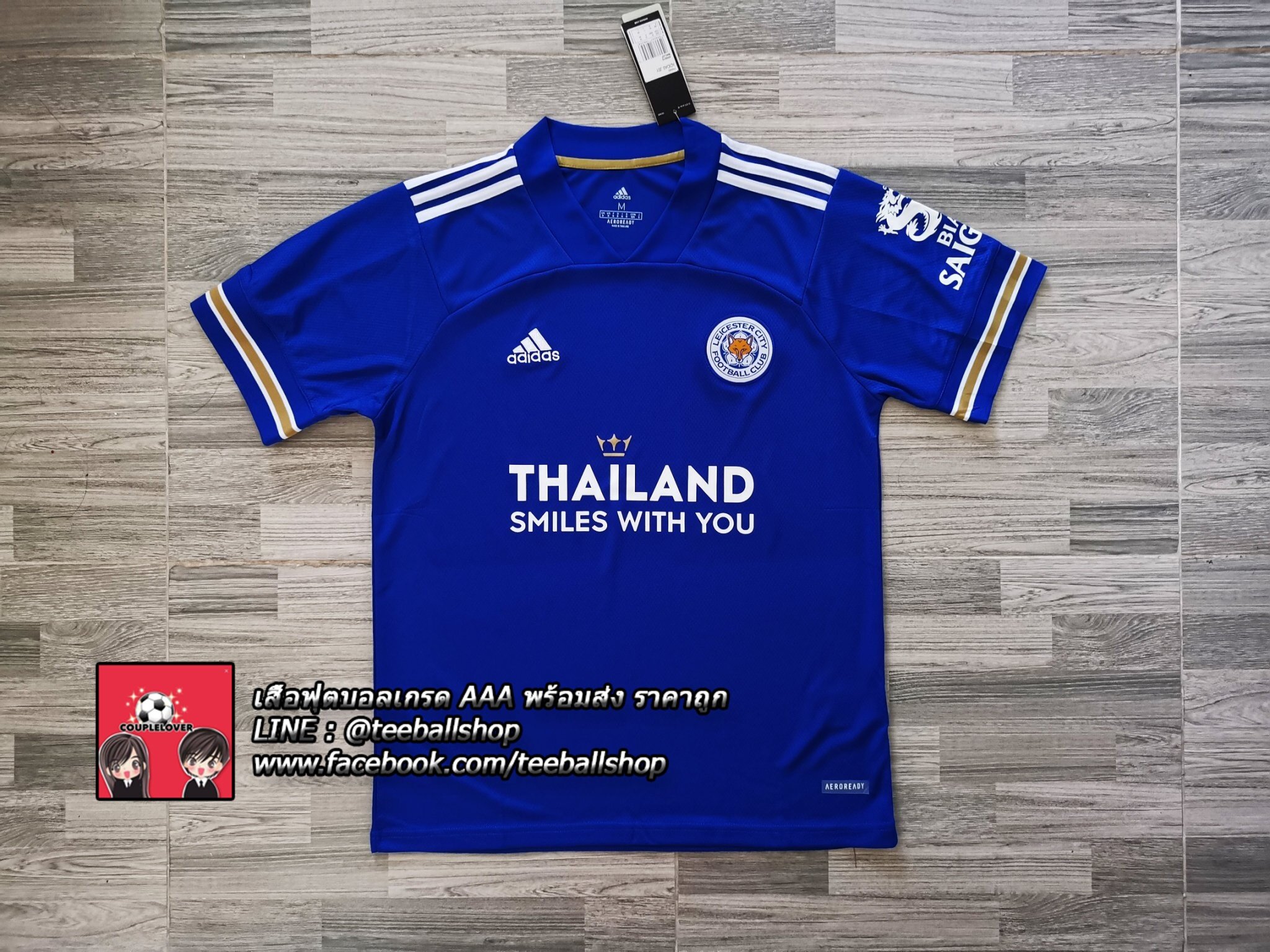 เสื้อฟุตบอล เลสเตอร์ ซิตี้ชุดเหย้า Thailand Smile Home 2020/21 Leicester City Home 2020/21 Thailand Jersey