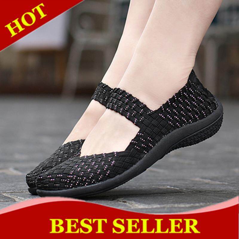 ZOQI Summer Women Fashion Shoes Breathable casual Shoes Loafers Flats Shoes Plus Size 35-42 Slip-on
