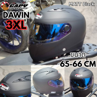Real helmets หมวกคนหัวใหญ่ หมวกคนหัวโต หมวกกันน็อกคนหัวใหญ่ 3XL หมวกกันน็อค หมวกกันน๊อก หมวกกันน๊อค Real Dawin สี ดำด้าน Matt black (Big Bike and motorcycle Helmet)