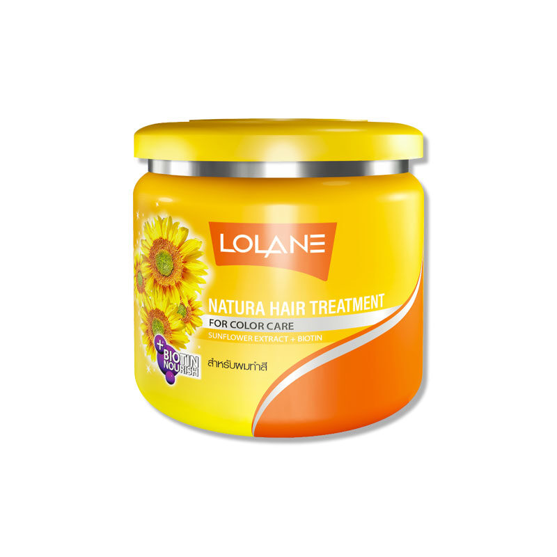 Lolane natura hair treatment for color care sunflower extract+biotin ครีมหมักผม โลแลน เนทูร่า ดอกทานตะวัน สำหรับผมทำสี (250g.)