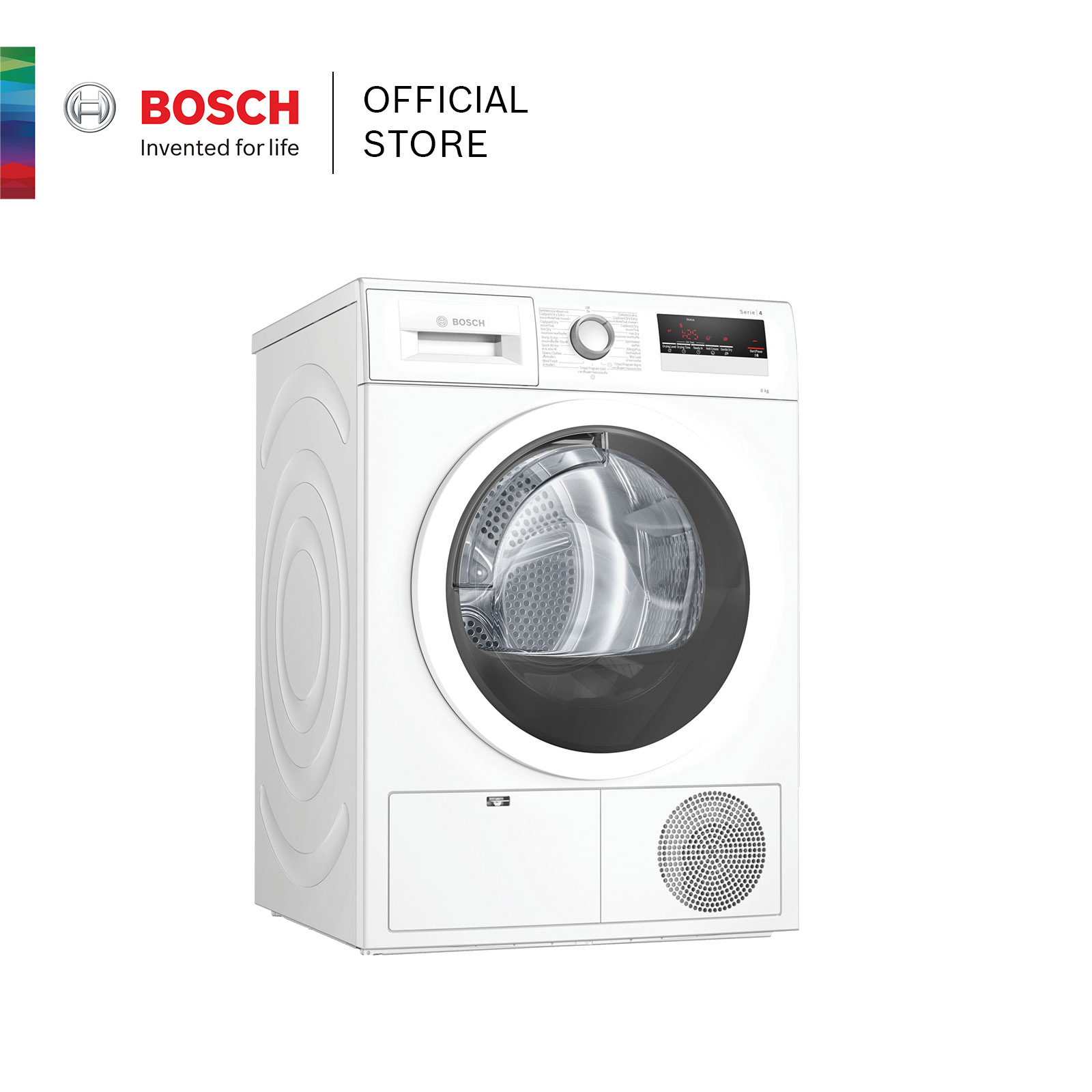 Bosch เครื่องอบผ้าระบบควบแน่นไอน้ำ 8 kg สีขาว รุ่น WTN86204TH