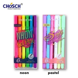 ภาพหน้าปกสินค้าปากกาเจล สีพาสเทล/นีออน 6 สี ขนาด 0.8 มม. ตรา Chosch gel pen pastel/neon (จำนวน 1 ชุด) ซึ่งคุณอาจชอบสินค้านี้