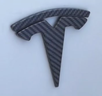 ชุดโลโก้ 3 ชิ้น Easy Install LOGO ติดทับได้เลย ไฟเบอร์ด้าน/สีดำ/ไฟเบอร์เงา Tesla Emblems Y/3 (ส่งจากไทย)