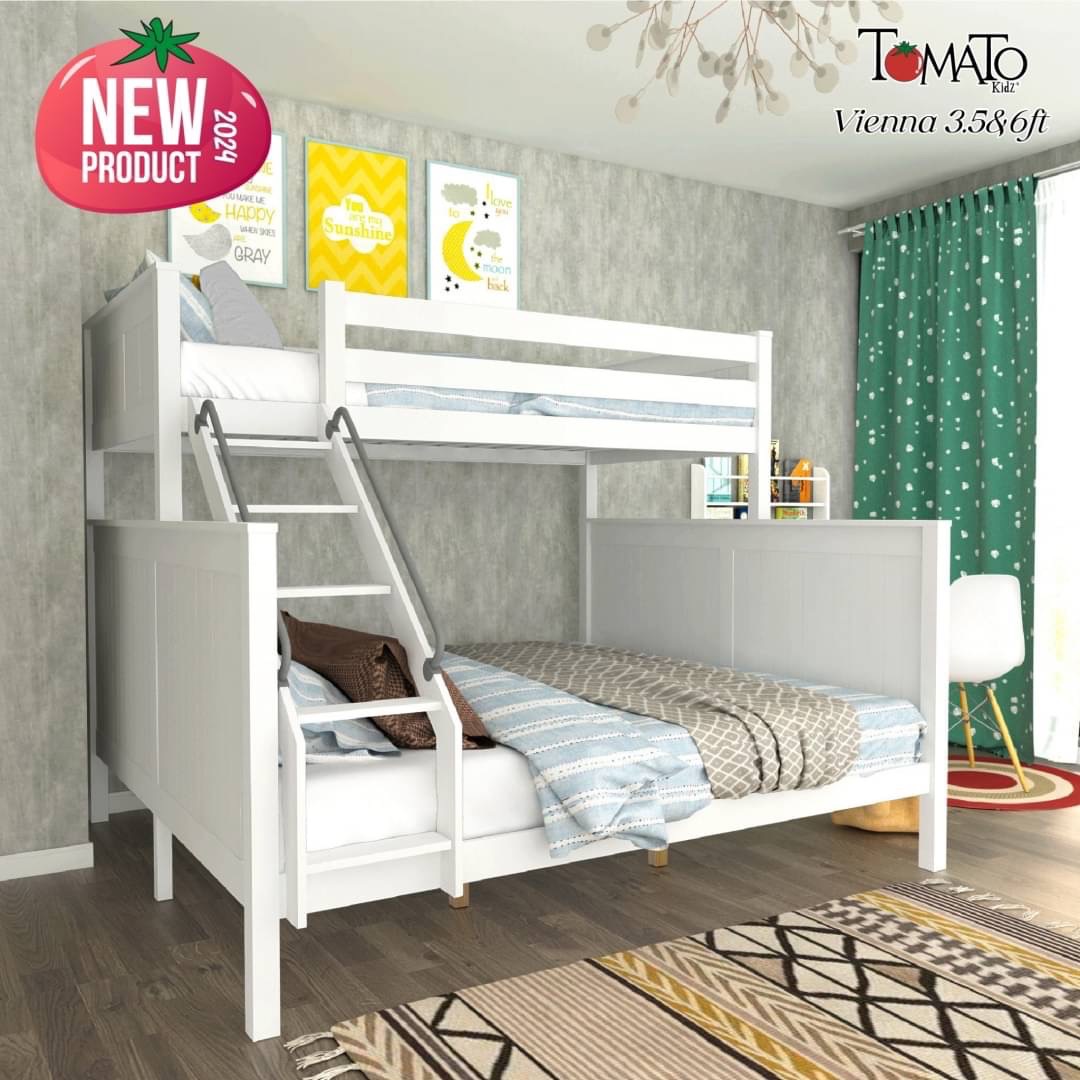 Tomato KidZ เตียง2ชั้น รุ่น Vienna ถอดแยกเตียงได้ | ติดตั้งฟรีในกทมและปริมณฑล |แข็งแรง| ทนทาน | นอนได้ตั้งแต่เด็กถึงโต ราคา 27,900 บาท*ส่งฟรี