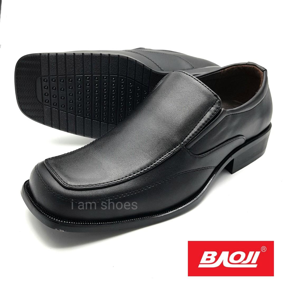BAOJI แท้ 100% คัชชูหนังชาย สีดำ BJ3375 ไซส์ 39-46 รองเท้าทำงาน รองเท้าทางการ