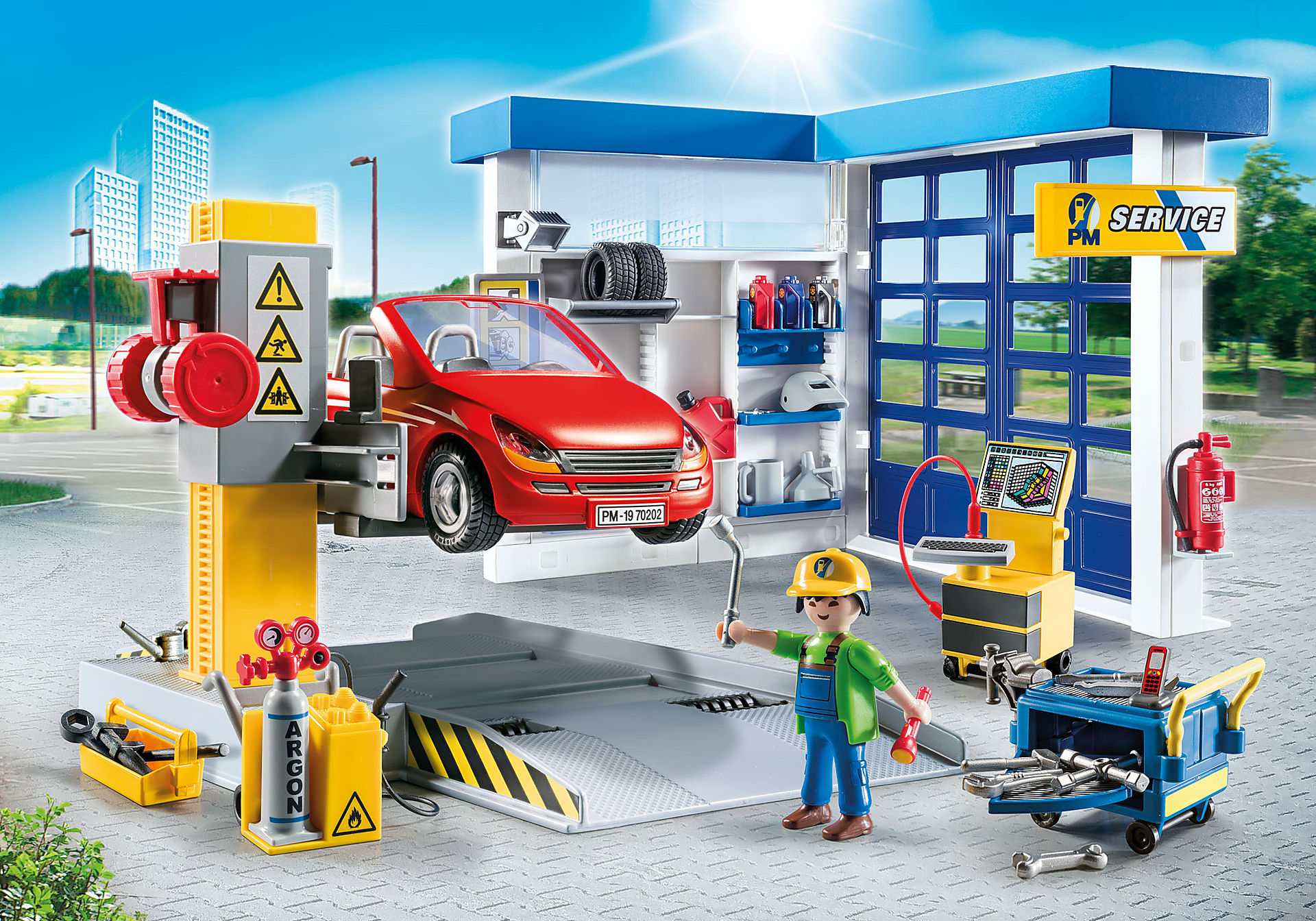 โมเดลฟิกเกอร์ อาร์ตทอย กล่องสุ่มของสะสม Playmobil 70202 Vehicles Car Repair Garage Figure เพลย์โมบิล ยานพาหนะ อู่ซ่อมรถ
