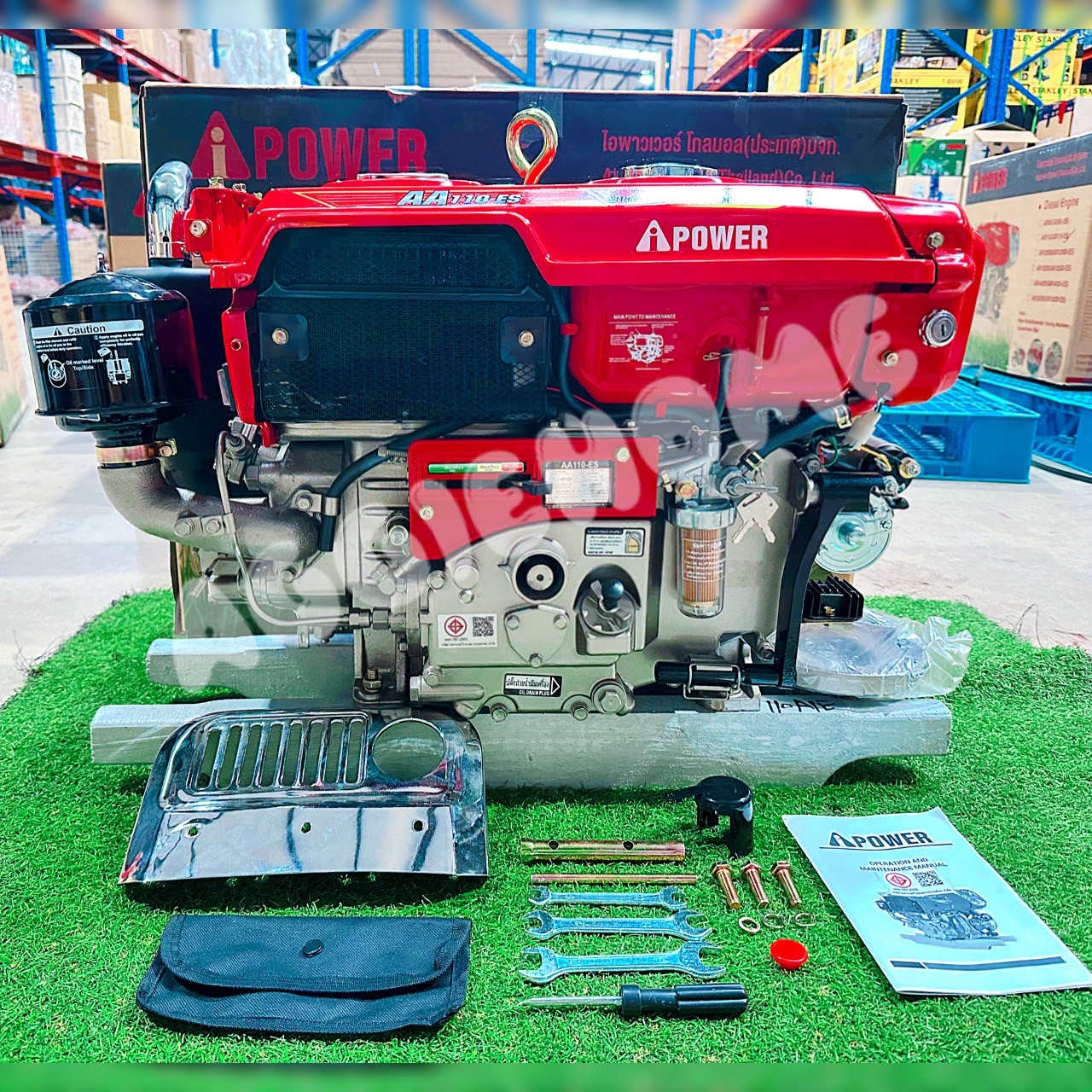 Ai-Power Engine Model Aa110-Es 11 Horsepower (Manual Crank/Key Start) 4-Stroke Engine, Horizontal Type Diesel Engine, Tractor, Tractor Head, Tractor Engine, Agricultural Tractor, Rice Paddy Tractor, Delivery by Flash Express. ราคา 35,900 บาท*ส่งฟรี