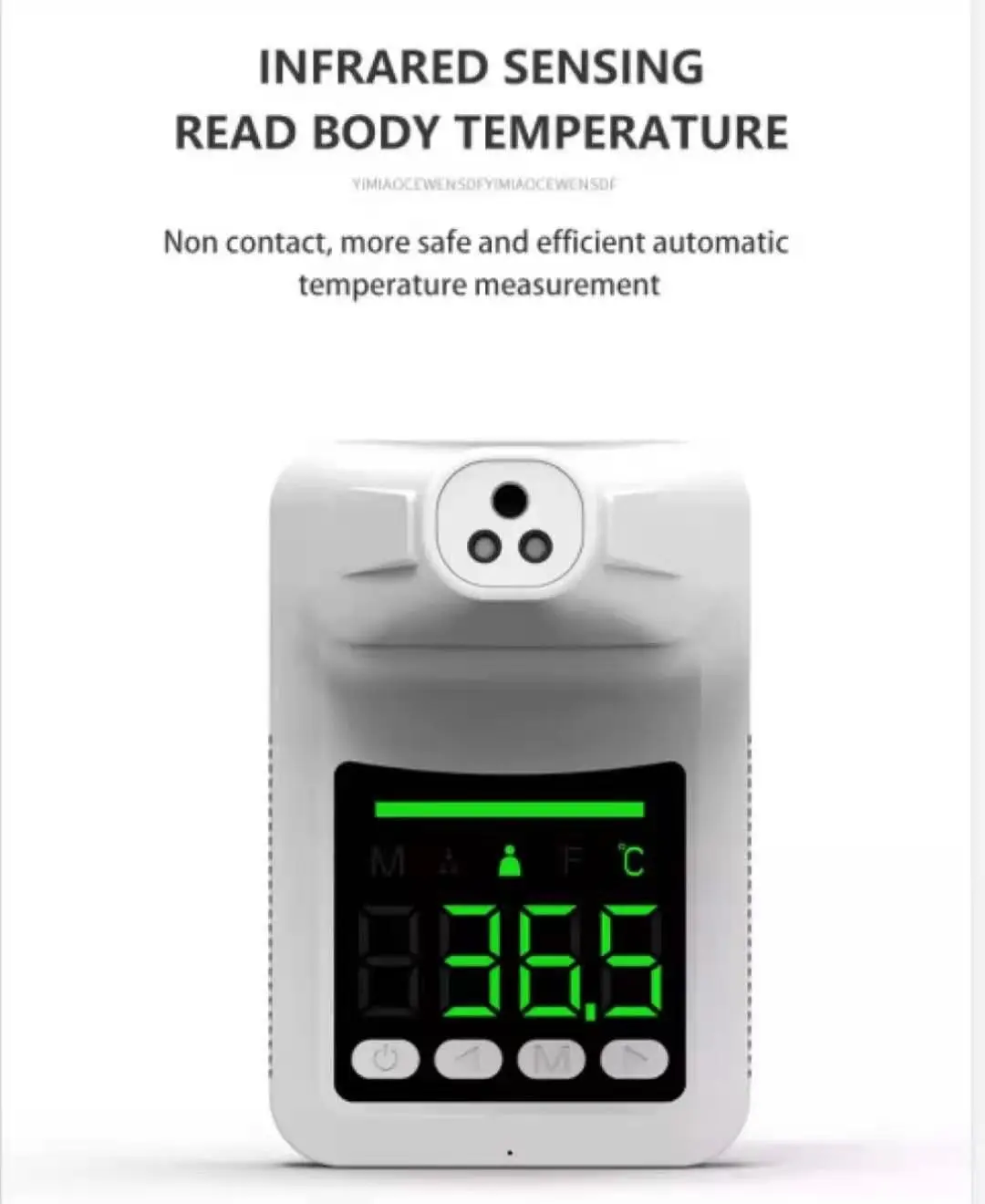 เครื่องวัดอุณหภูมิ เครื่องวัดไข้+ขาตั้ง เครื่องวัดอุณหภูมิแบบติดผนังพร้อมเสียง พร้อมส่ง