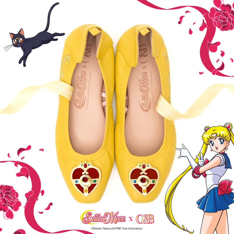 O&B รองเท้าส้นแบนหนังแกะ รุ่น Sailor Moon สี Moon tiara