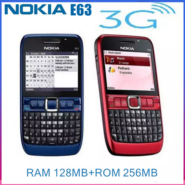 For Nokia E63 Mobile Phone Enlish or Thai Keypad For Old Student , Full Keyboard Elderly Cellphone Phones , Straight Board Phone Single SIM , Removable Battery ราคา 441 บาท*ส่งฟรี