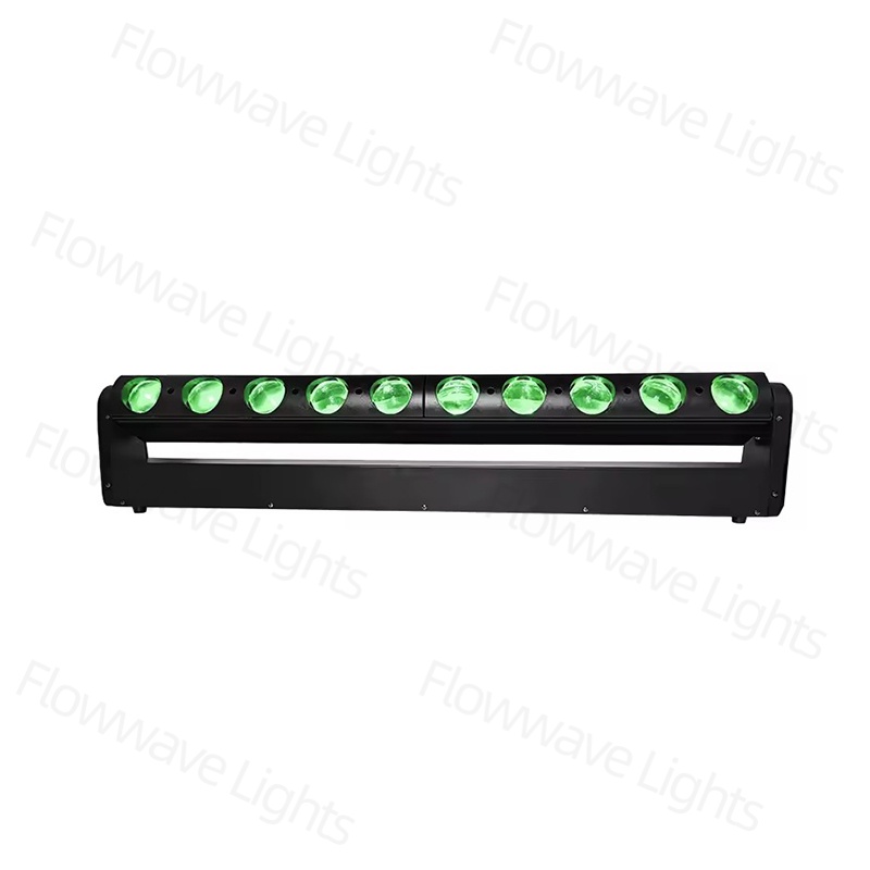 Flowwave ไฟเคลื่อนหัว LED 400W: ฮีดไลท์ 10 ดวง RGBW สแกนลำแสง เอฟเฟกต์ลำแสงควบคุม DMX512 และเสียง