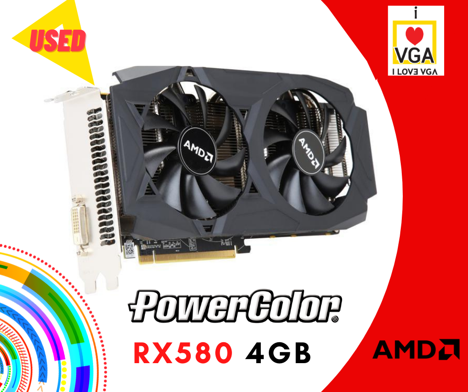 การ์ดจอ Power Color AMD RX580 4GB 2F No Box