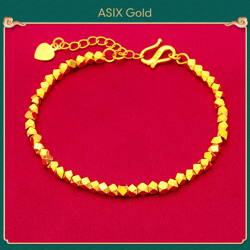 ASIX GOLD สร้อยข้อมือทอง 24k สำหรับผู้หญิง สร้อยข้อมือลูกปัดนำโชคแฟชั่นเกาหลี ไม่ดำ ไม่ลอก ราคา 89 บาท*ส่งฟรี