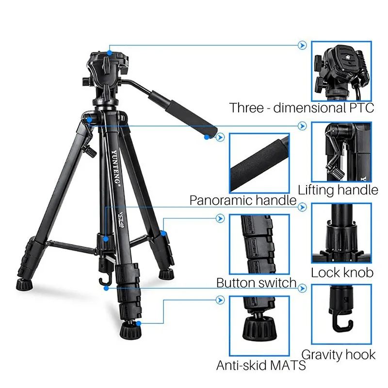 ขาตั้งกล้อง YUNTENG VCT-60 Tripod For Camera ขาตั้งมือถือ แบบ 3 ขา คุณภาพสูง