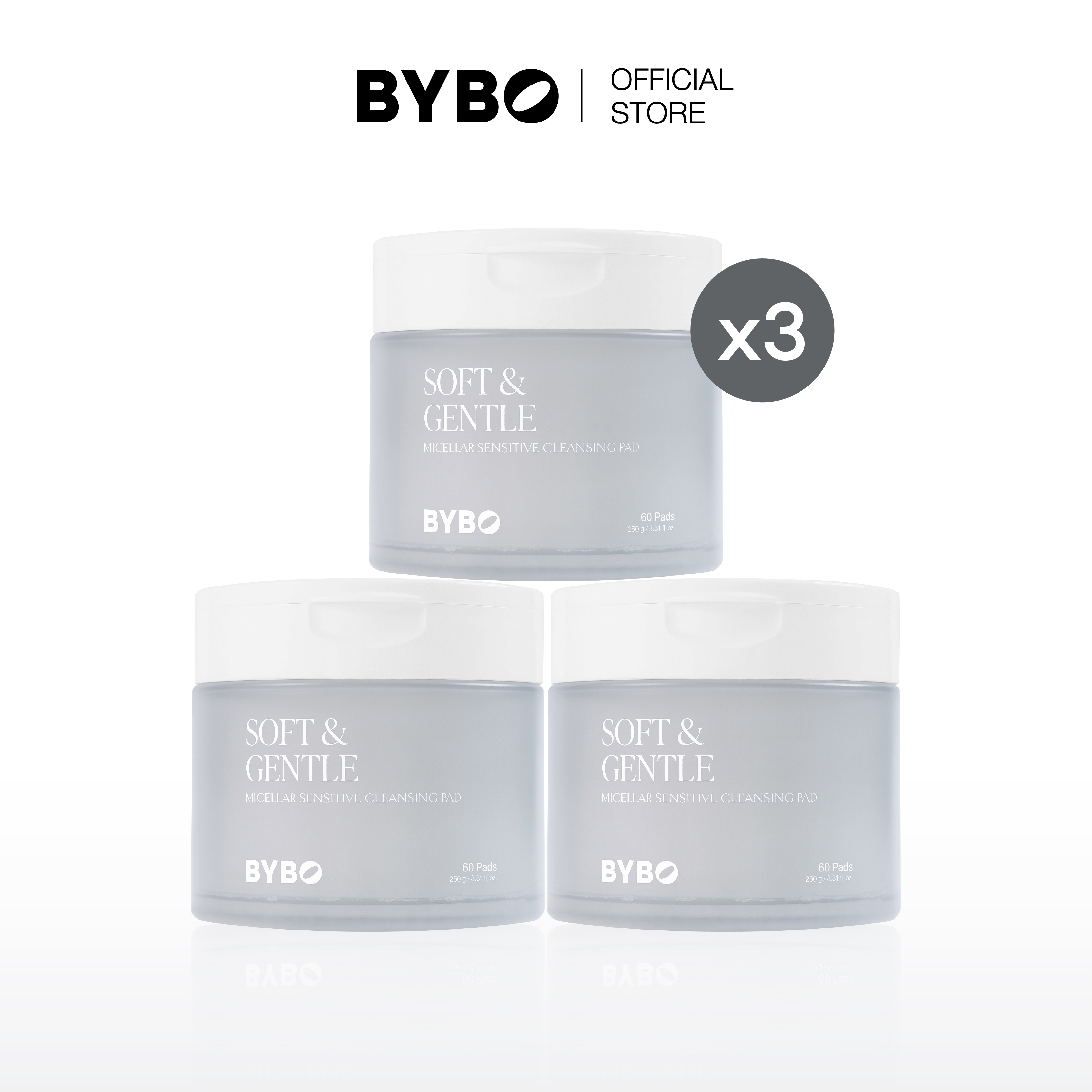 [Triple set] Bybo soft & Gentle Micellar sensitive cleansing pad 250g ราคา 1,250 บาท*ส่งฟรี