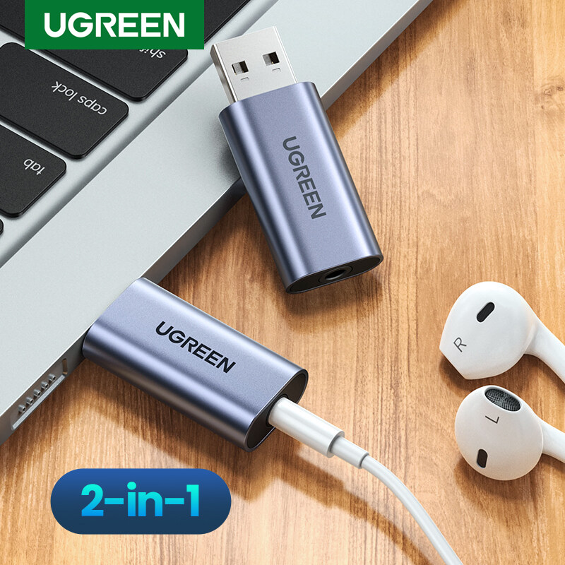 Ugreen 2-In-1 Usb External Sound Card For Nintendo Switch Microsoft Surface Go，microsoft Surface Pro7, Ps4 Usb Audio Adapter. 