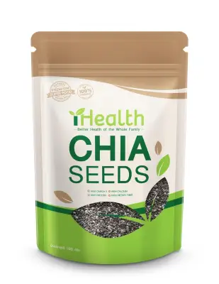 iHealth Organic Chia Seeds 100% (100g.) เมล็ดเจีย อาหารเสริมลดน้ำหนัก