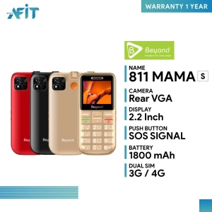 ภาพหน้าปกสินค้าโทรศัพท์ปุ่มกด Beyond 811 MAMA-S 3G/4G แบตเตอรี่ 1800 mAh ปุ่มตัวเลขใหญ่ รองรับสังคมผู้สูงวัย  // ประกันศูนย์ไทย 1 ปี ที่เกี่ยวข้อง