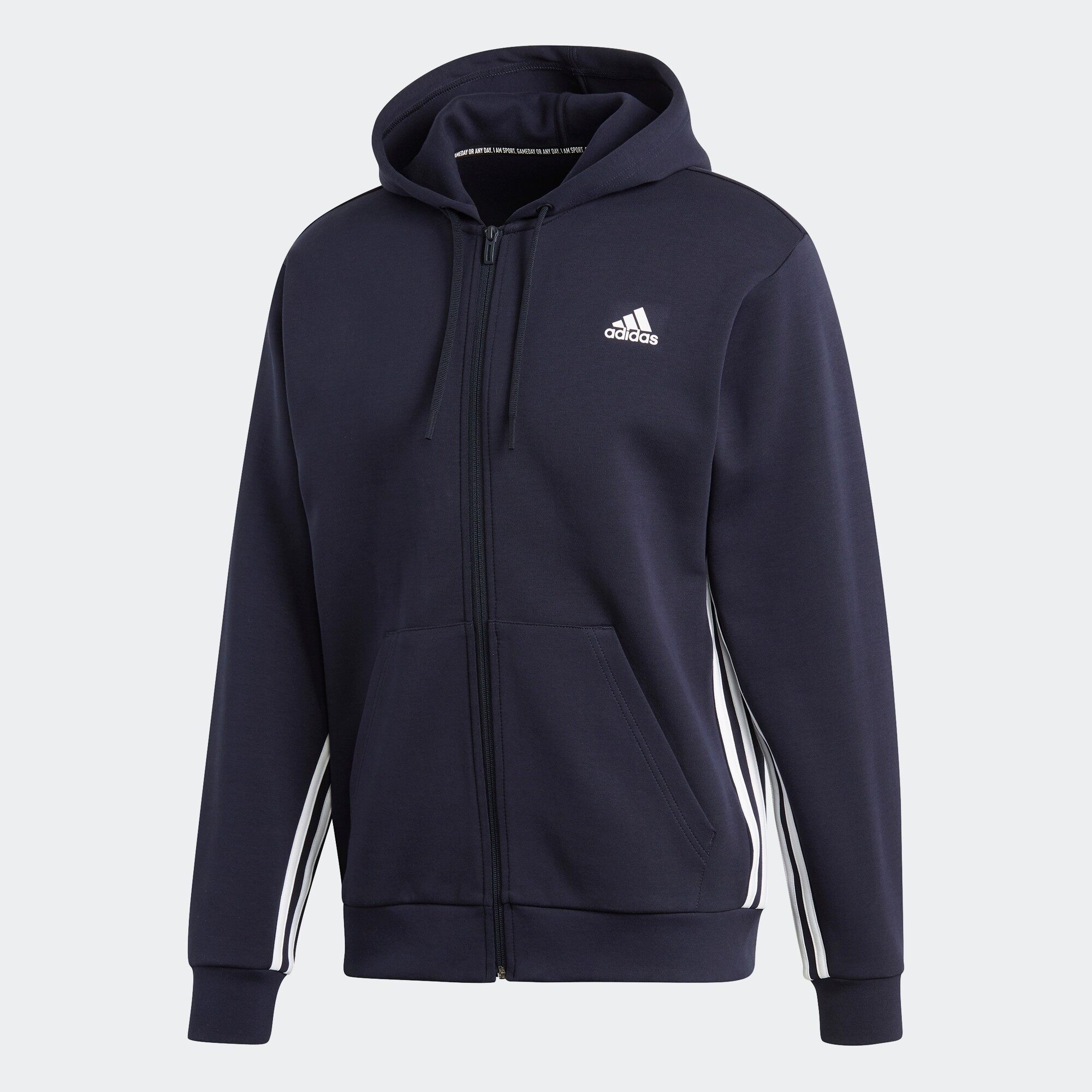 adidas NOT SPORTS SPECIFIC Must Haves 3-Stripes Hoodie ผู้ชาย สีน้ำเงิน EK4543