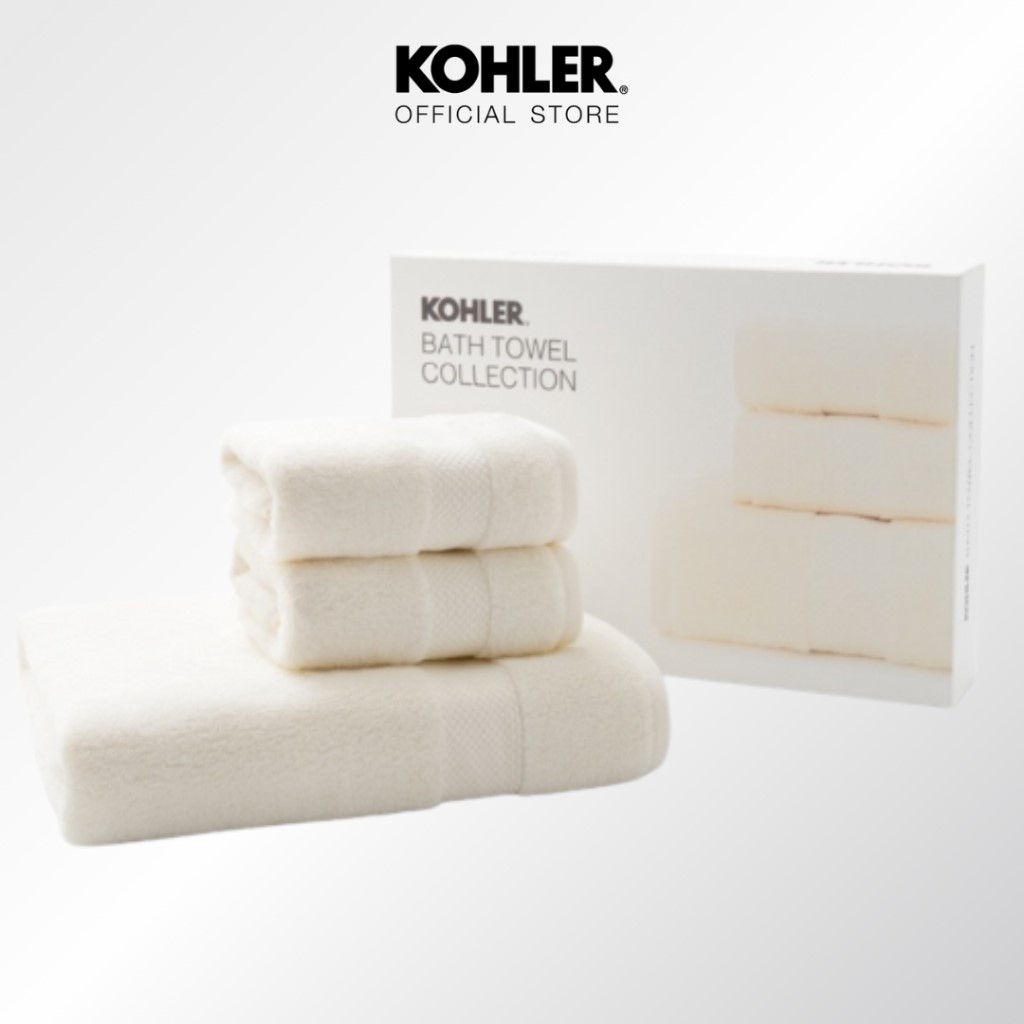 Kohler BATH TOWEL COLLECTION CREAM ชุดผ้าขนหนูอาบน้ำ และผ้าเช็ดผม สีครีม CG-11002-0 ราคา 988 บาท*ส่งฟรี