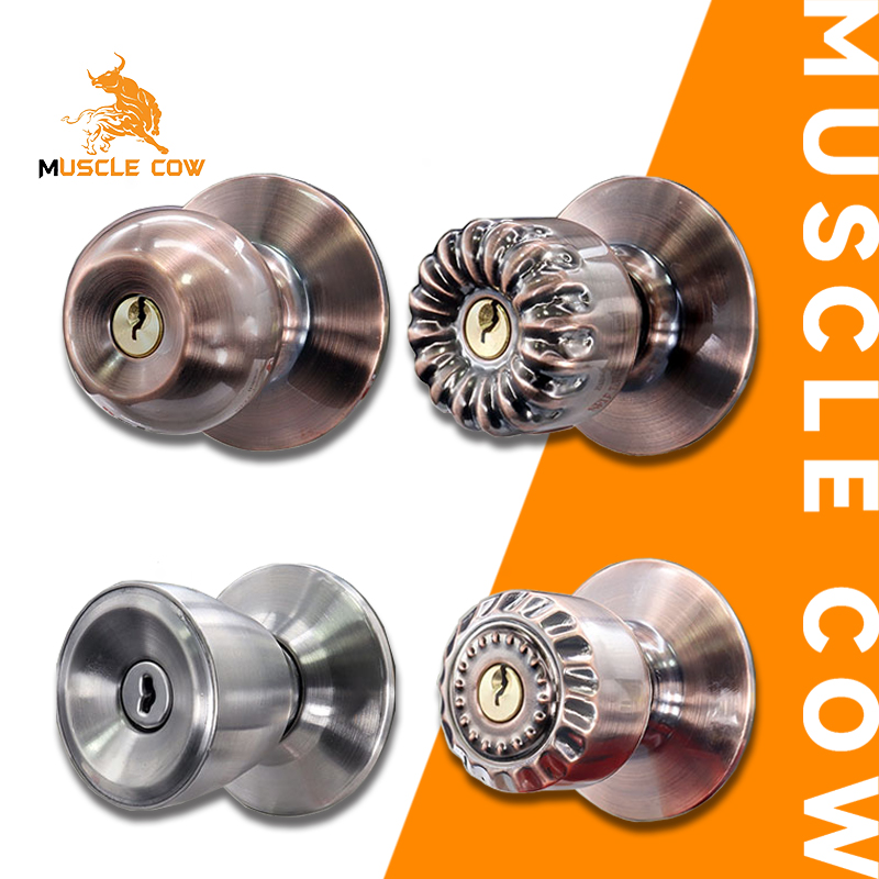 MUSCLE COW ลูกบิดประตู ลูกบิด ลูกบิดสแตนเลส ห้องน้ำ ห้องนอน ลูกบิดสแตนเลส ทนทาน แข็งแรง ไส้ทองเหลือง แบบมีกุญแจ และไม่มีกุญแจ ราคา 126 บาท*ส่งฟรี