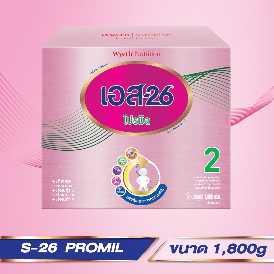 คูปองส่งฟรีS-26 Promil 1800g (Formula 2) DHA นมผง โปรมิล สูตร 2 ขนาด 1800 กรัม