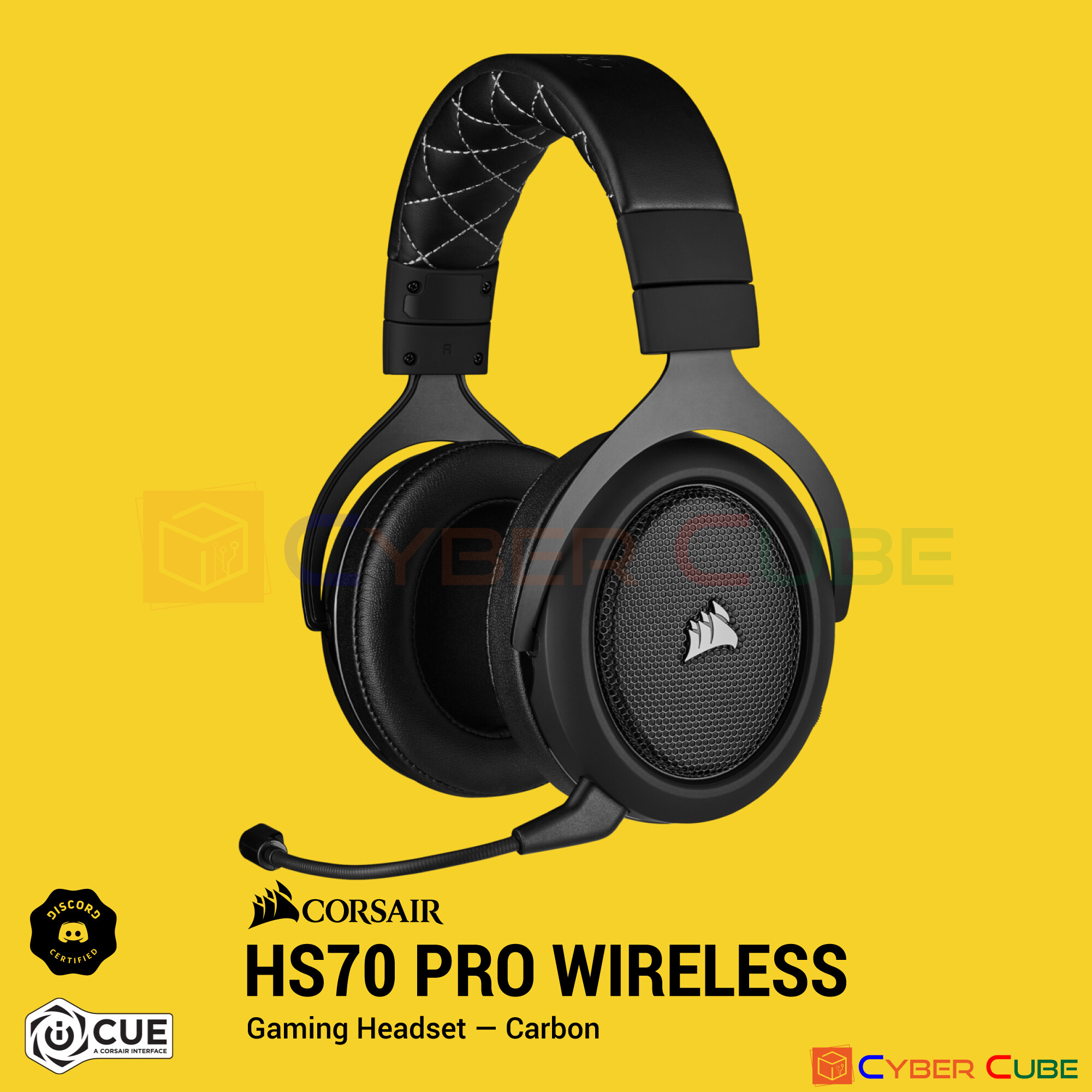 CORSAIR HS70 PRO WIRELESS - CARBON - Wireless Gaming Headset with 7.1 Surround Sound / หูฟังเกมส์มิ่ง ( ของแท้ศูนย์ Engine )