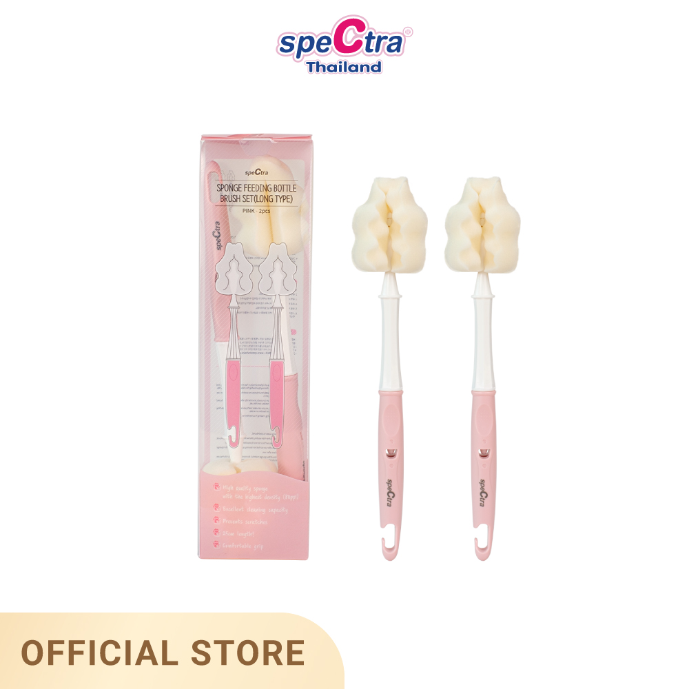 Spectra Baby Bottle Cleaning Brush Genuine Product from Thailand Thick, Soft, Durable, High Quality Sponge. Pack of 2 Pieces. ราคา 485 บาท*ส่งฟรี