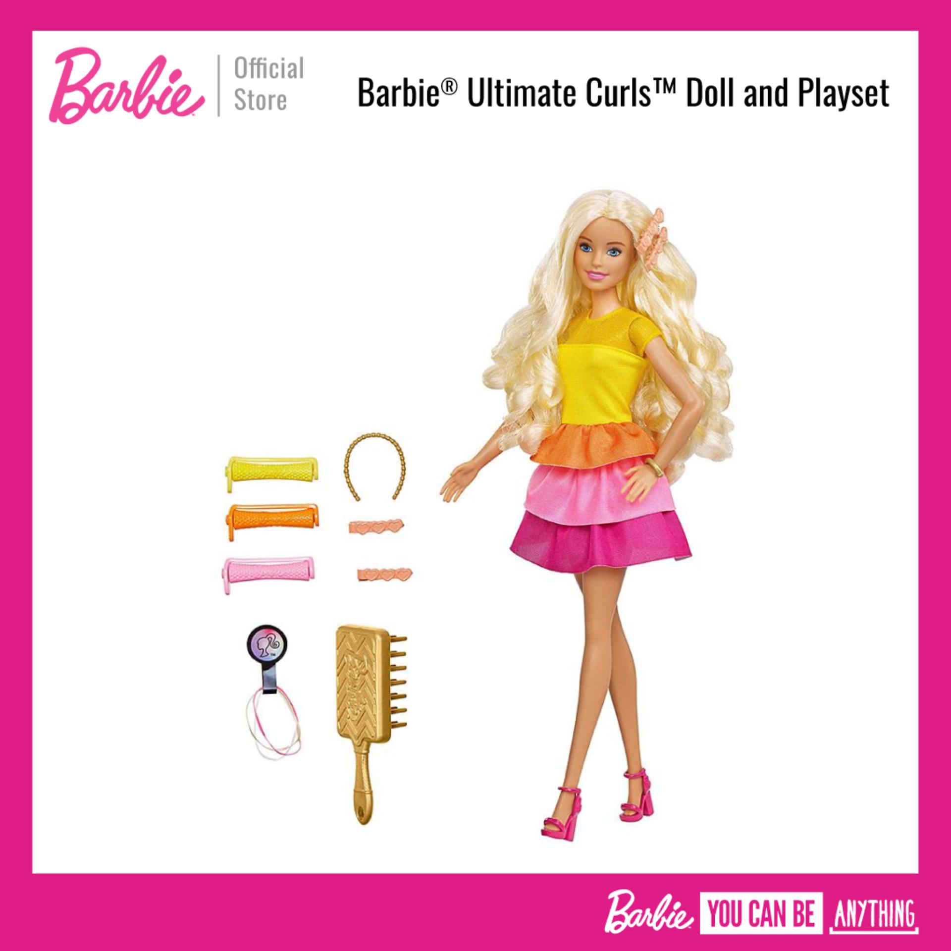 Barbie Ultimate Curls™ Doll and Playset ตุ๊กตา บาร์บี้ ชุดทำผม ม้วนผมลอน ของเล่น ของเล่นเด็ก GBK24