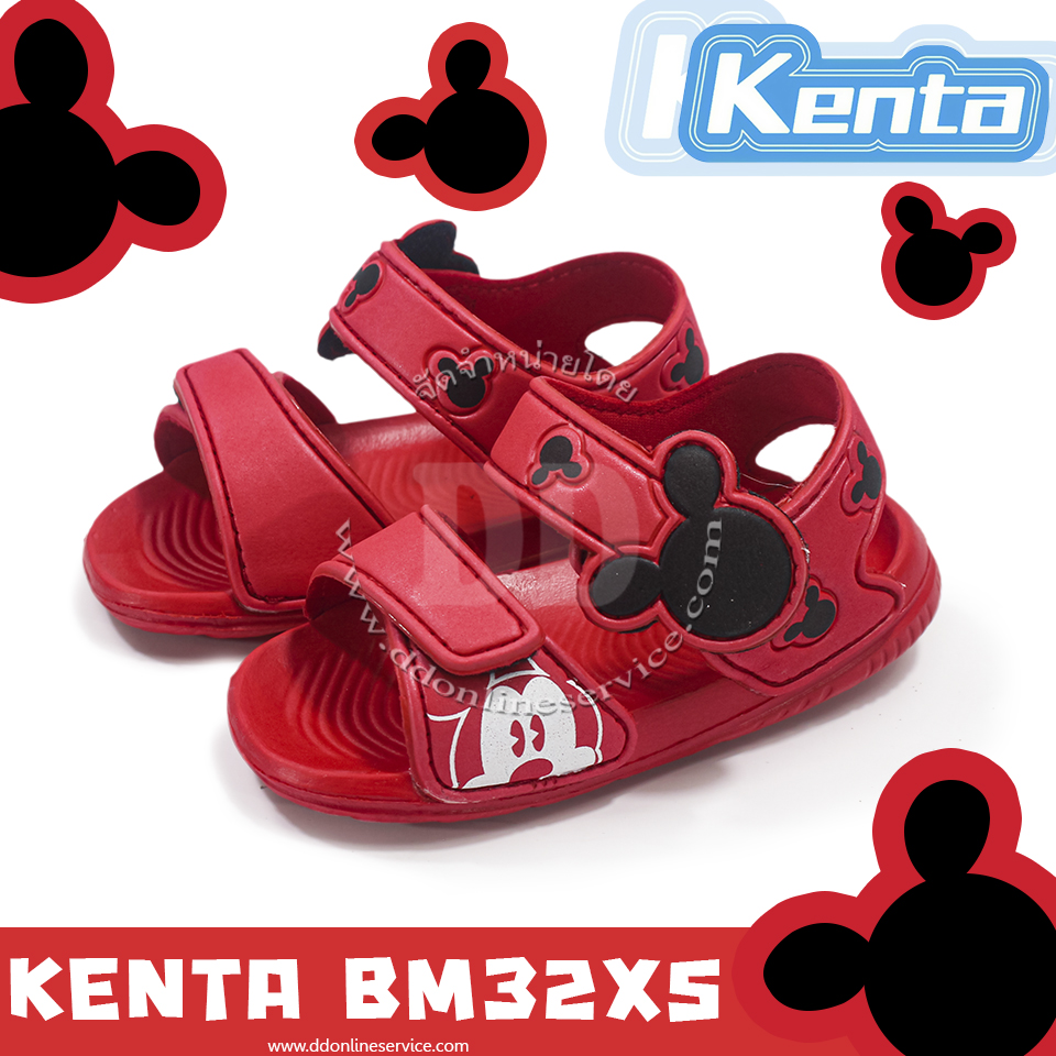 รองเท้ารัดส้นเด็ก รองเท้าลายมิกกี้เม้าส์ รองเท้าเทปแปะ น้ำหนักเบา Kenta รุ่น BM32XS