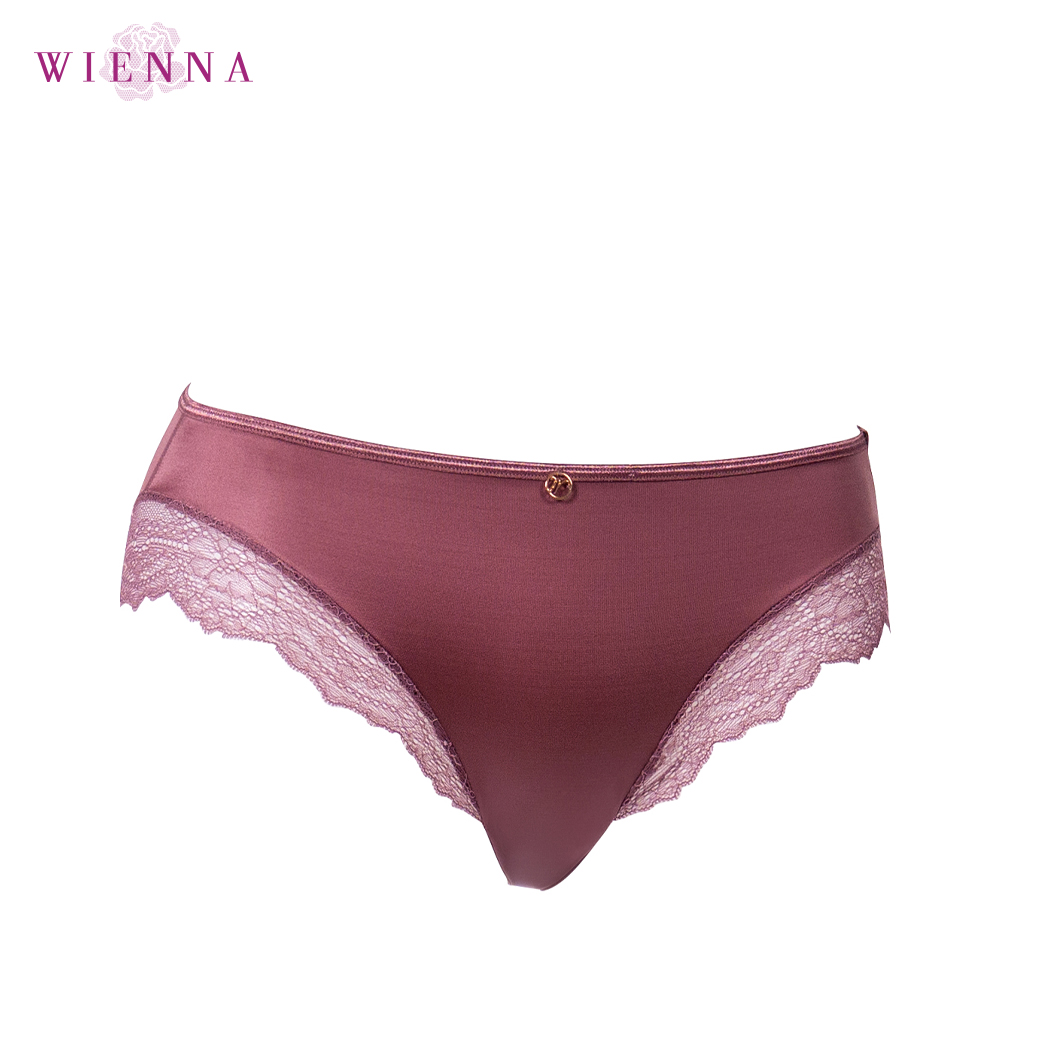 Wienna DU35411 ชุดชั้นใน เวียนนา กางเกงใน Vintage Glamour Panties ครึ่งตัว ไซซ์ M,L,E(XL) สีส้มอิฐอมชมพู , ม่วงอ่อน