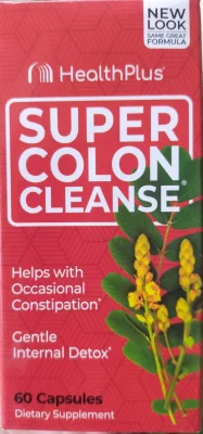 ส่งเสริมสุขภาพลำไส้และการขับถ่าย Health Plus Super Colon Cleanse 60 Capsules