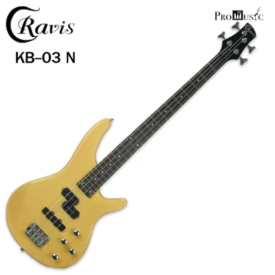 Cravis 4-string Electric Bass Guitar with Basswood Body 24 Frets model KB-03-N - Natural